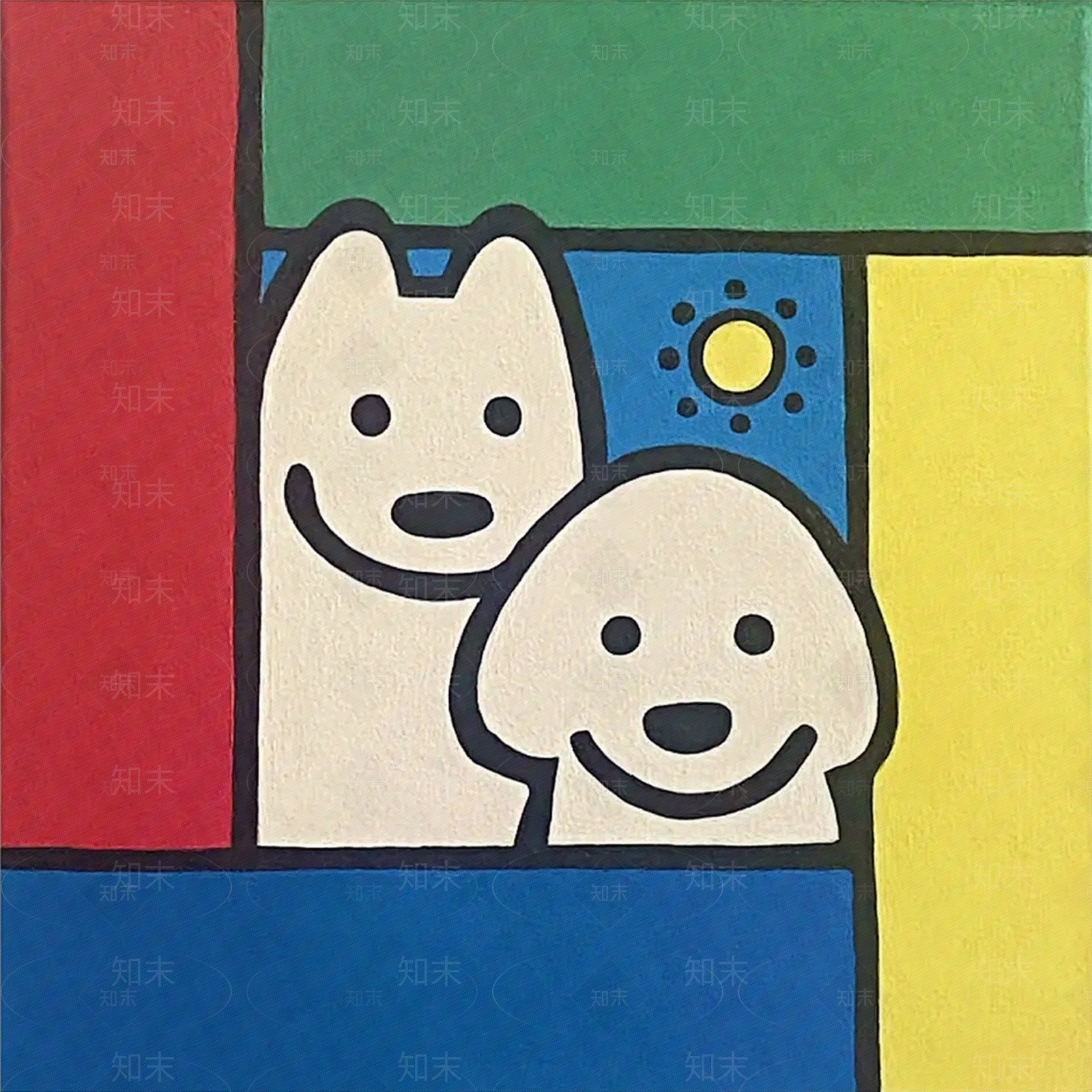 儿童动物色彩装饰画贴图下载【ID:1156697788】
