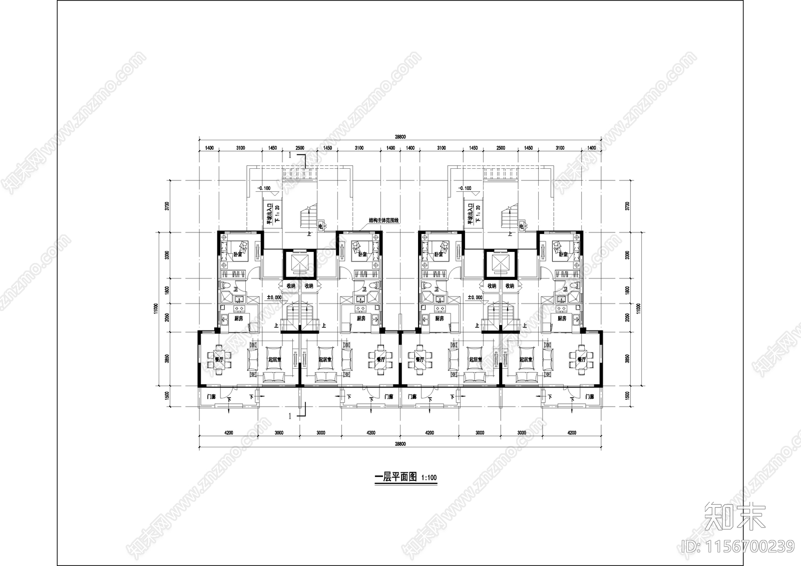 龙州湾叠拼房cad施工图下载【ID:1156700239】