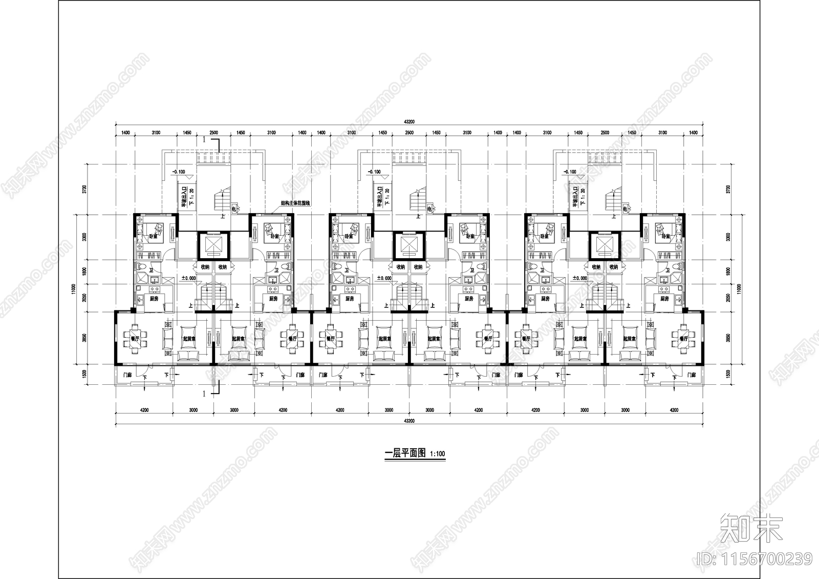 龙州湾叠拼房cad施工图下载【ID:1156700239】