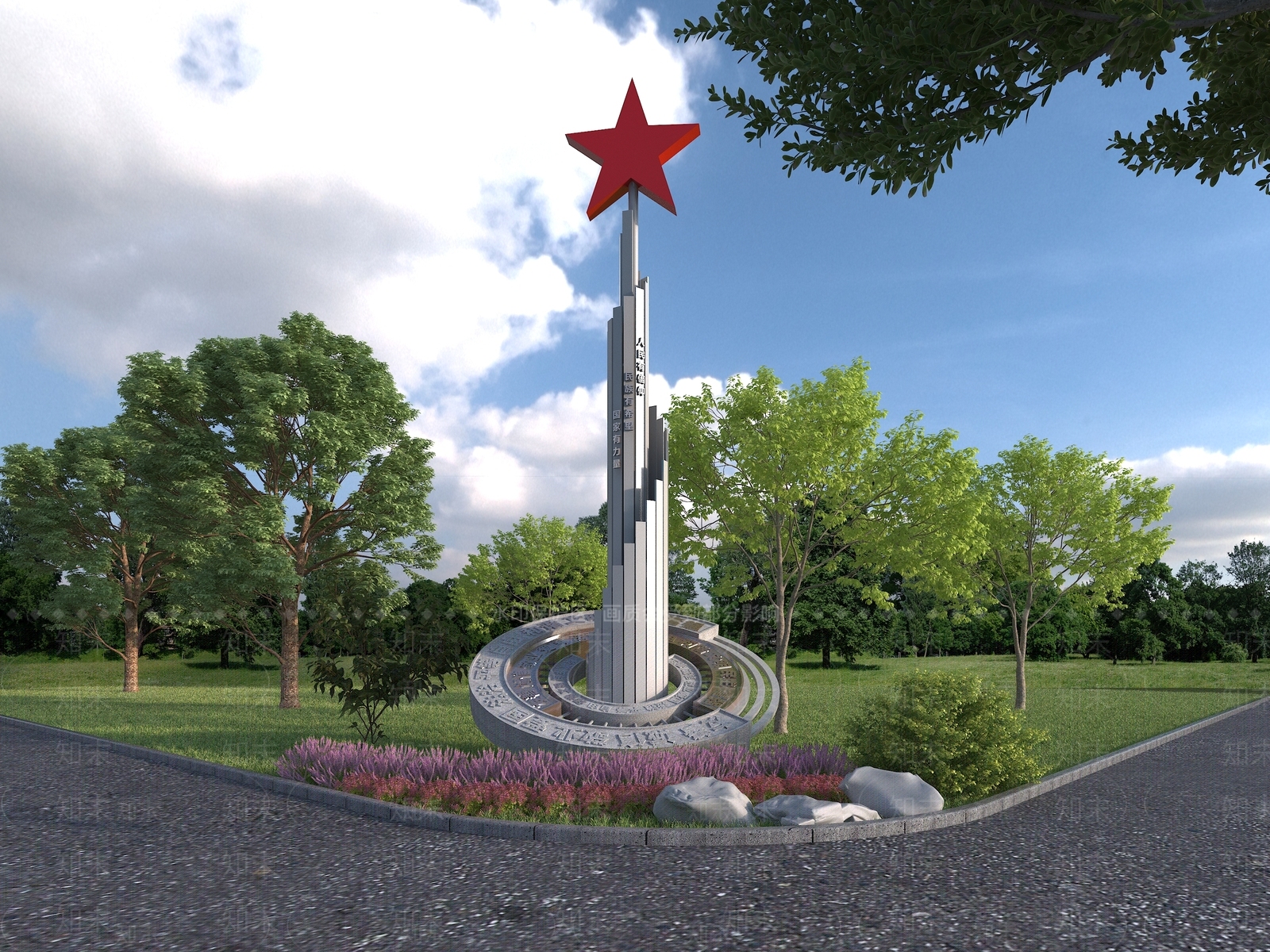 现代红色文化雕塑小品3D模型下载【ID:1156701409】