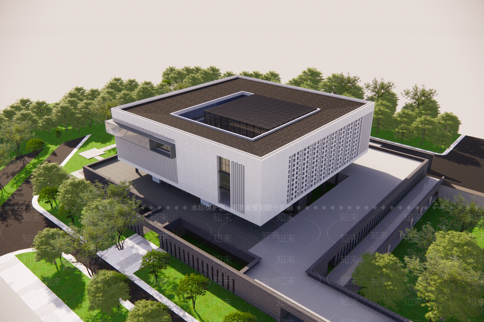 现代博物馆SU模型下载【ID:1156705556】