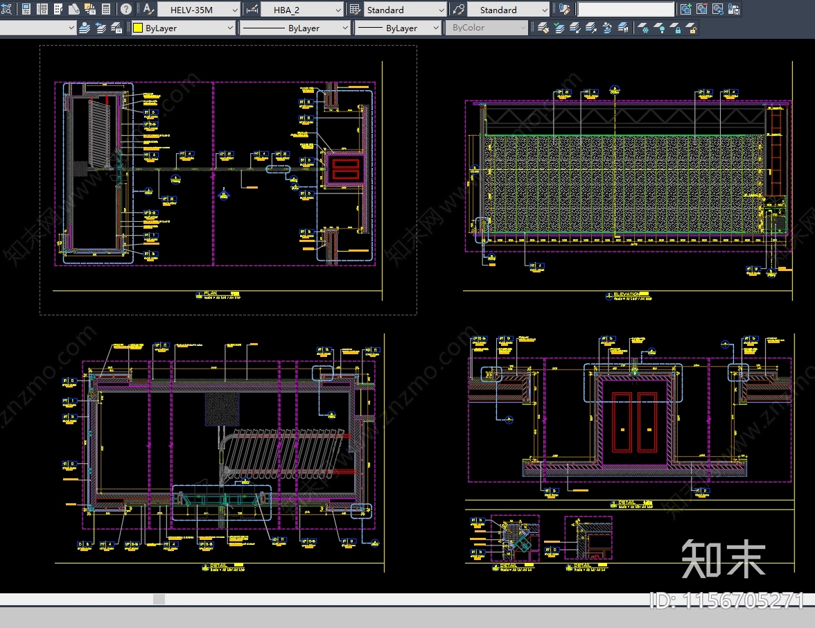 现代酒店宴会厅活动隔断推拉移门节点大样图施工图下载【ID:1156705271】