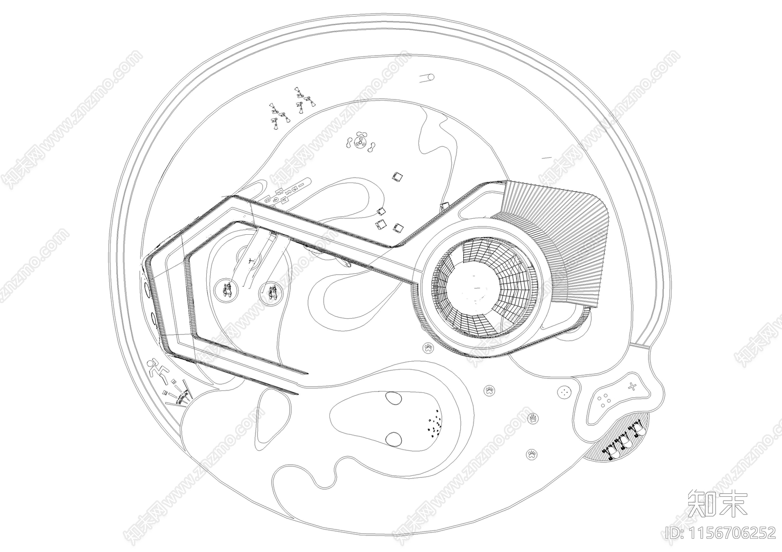 儿童游乐园活动区小品图库cad施工图下载【ID:1156706252】