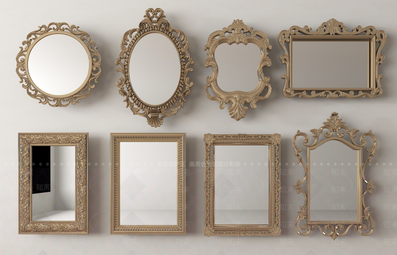 欧式镜子SU模型下载【ID:1156706542】