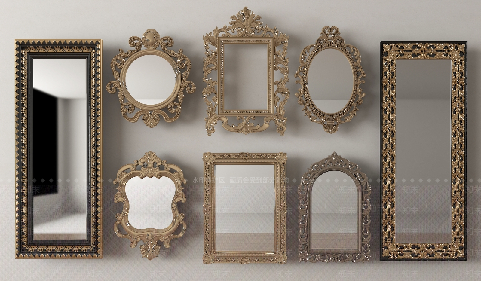 欧式镜子SU模型下载【ID:1156707029】