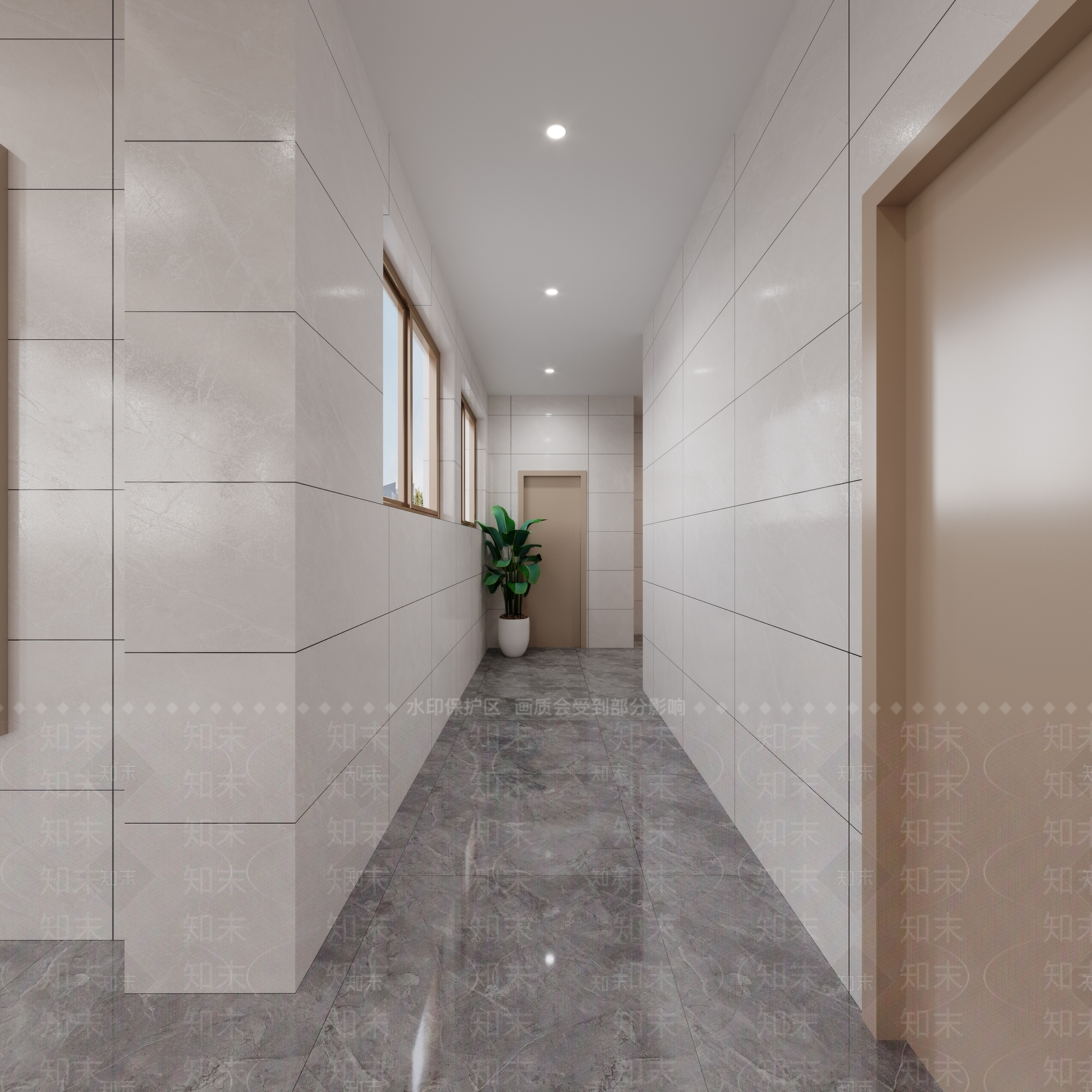 现代小区单元入户电梯间3D模型下载【ID:1156708549】