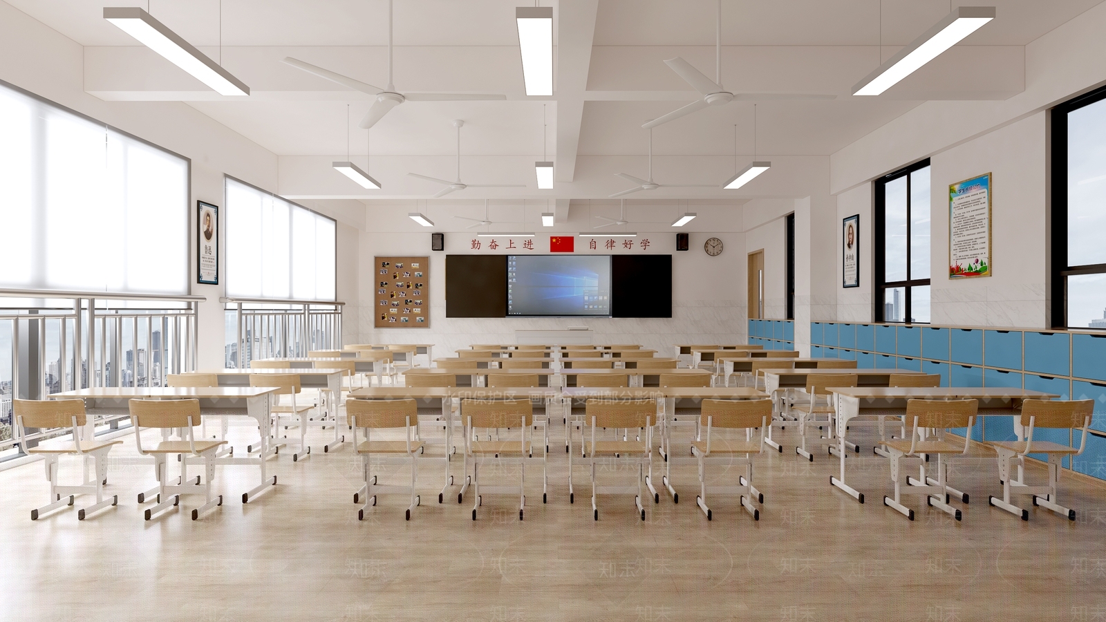 现代学校教室3D模型下载【ID:1156710528】
