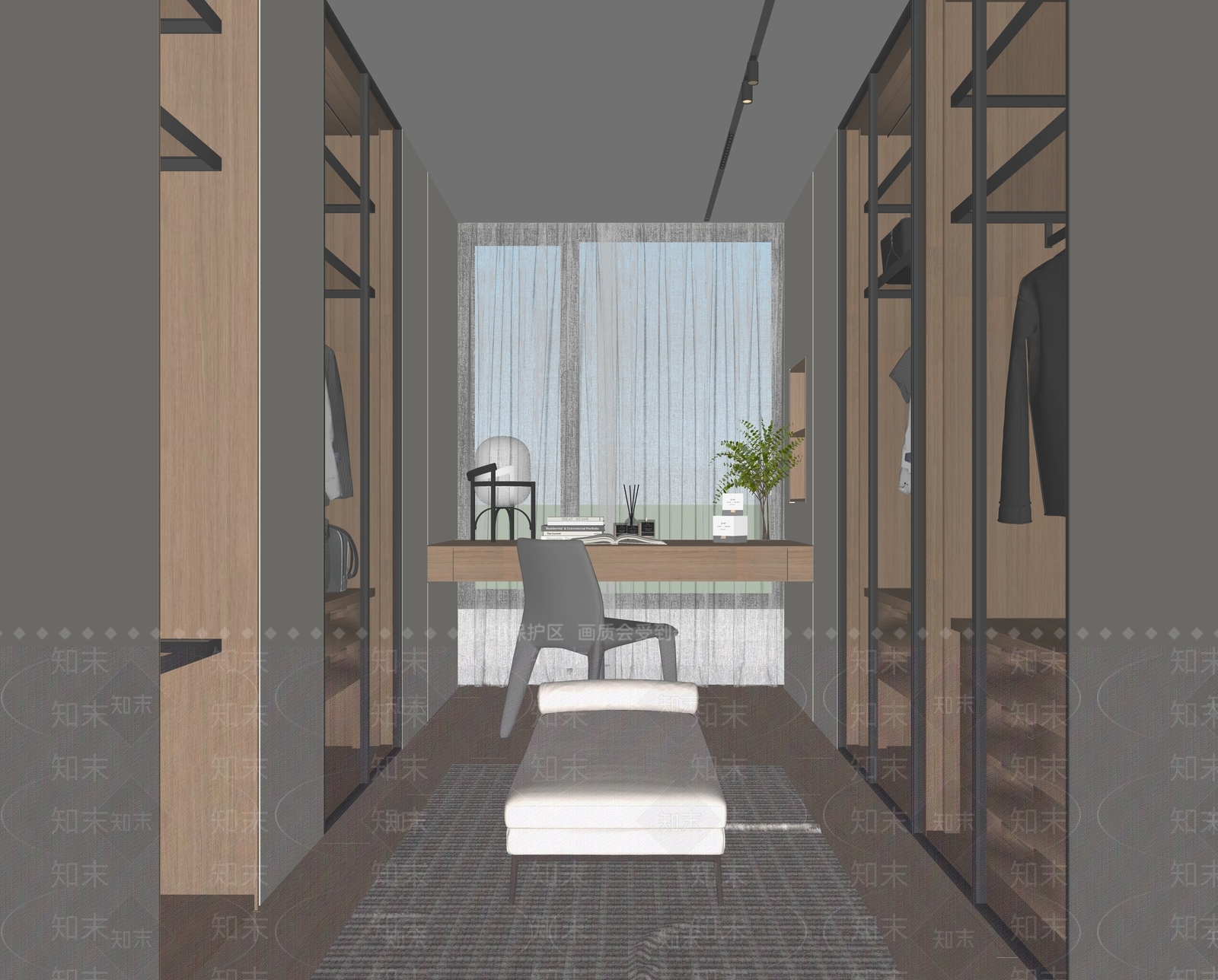 现代家居衣帽间SU模型下载【ID:1156711688】
