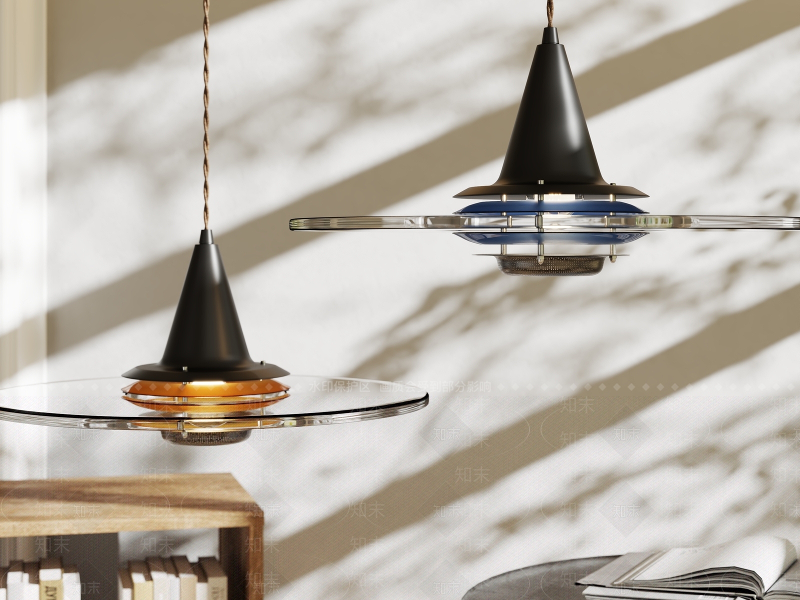 现代中古风飞碟吊灯3D模型下载【ID:1156714320】