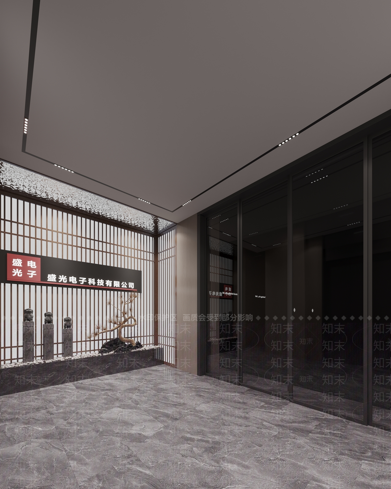 新中式门厅背景墙3D模型下载【ID:1156716819】