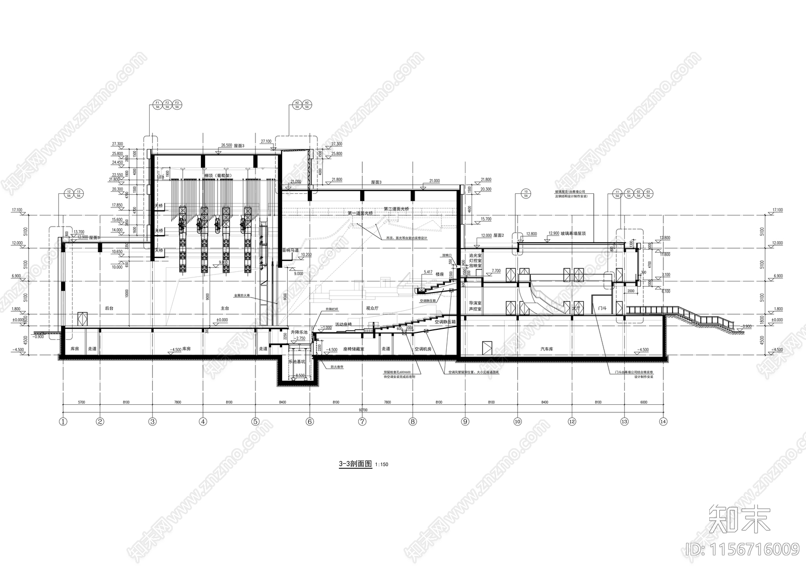 17层高层办公楼建筑cad施工图下载【ID:1156716009】