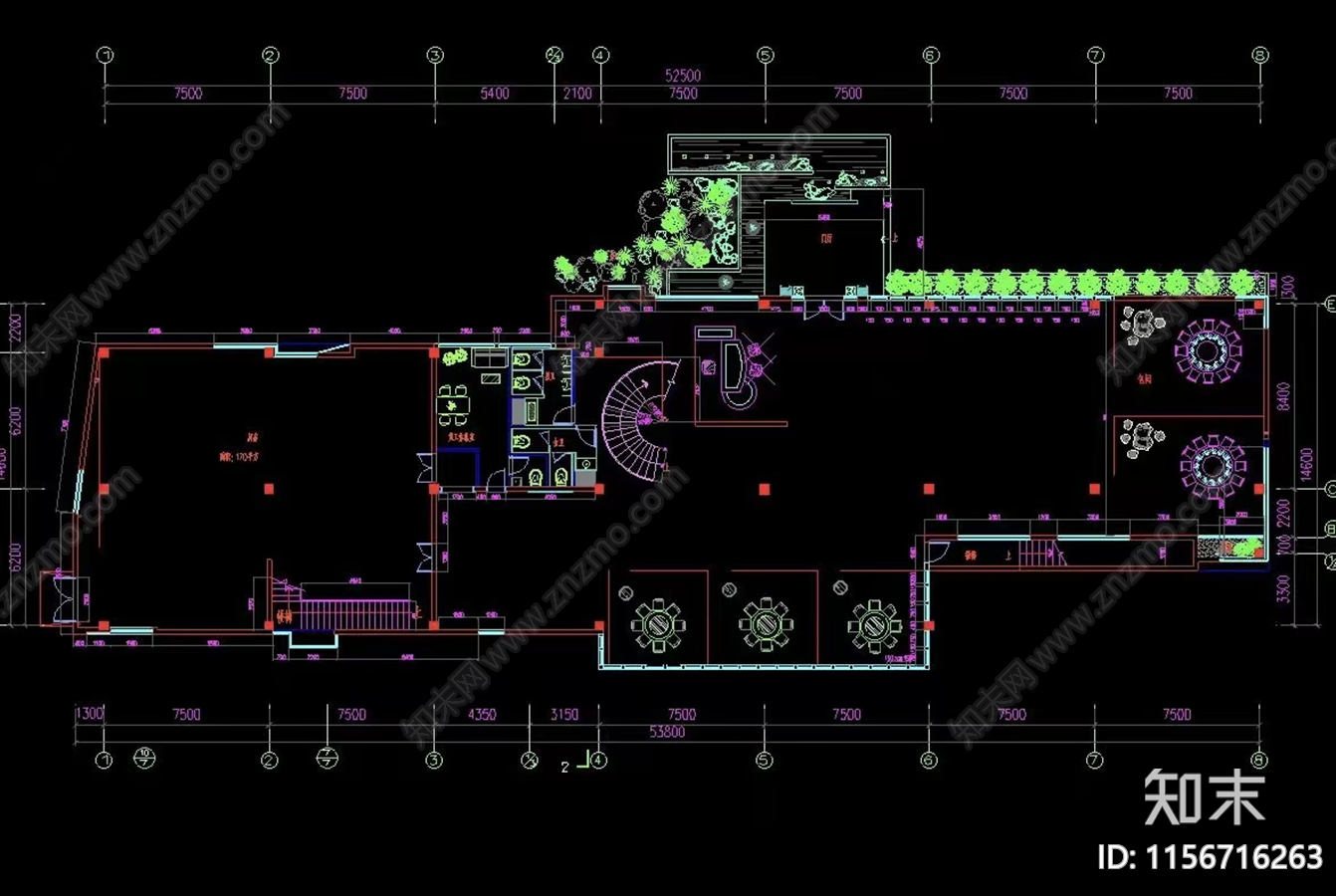 树山酒店一层平面图施工图下载【ID:1156716263】