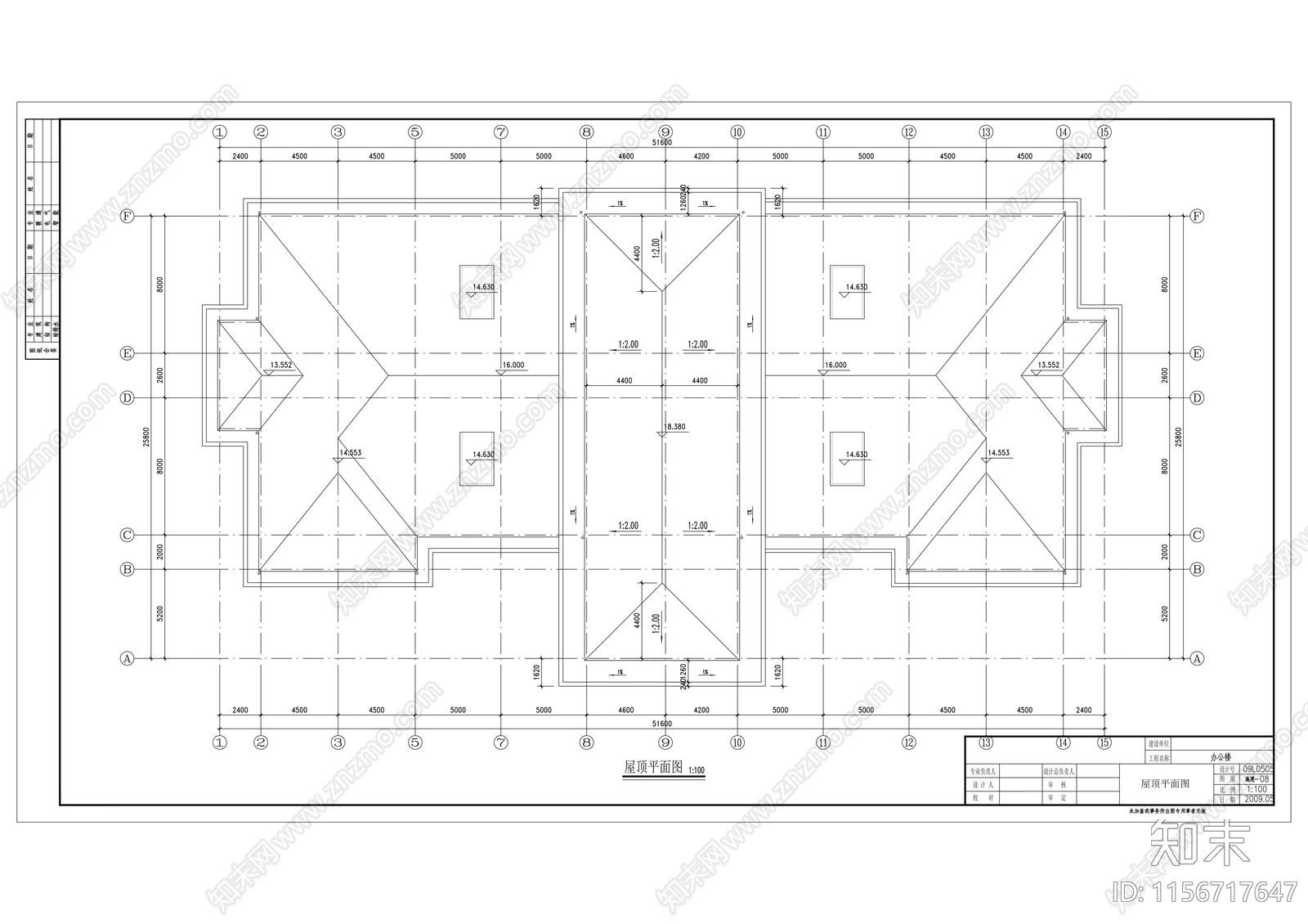 钢厂四层简欧办公楼建筑cad施工图下载【ID:1156717647】