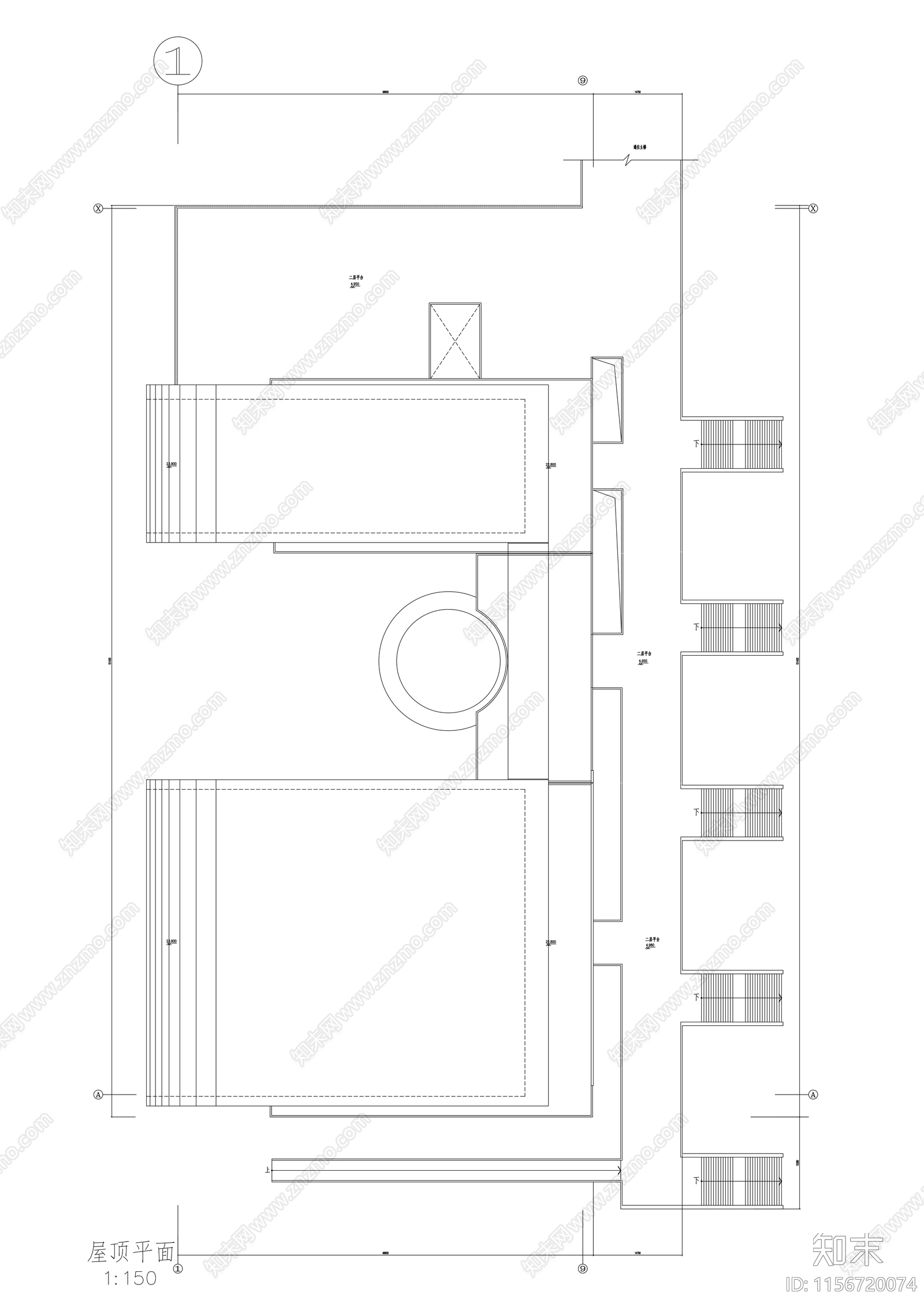 四层市政府会议中心建筑施工图下载【ID:1156720074】