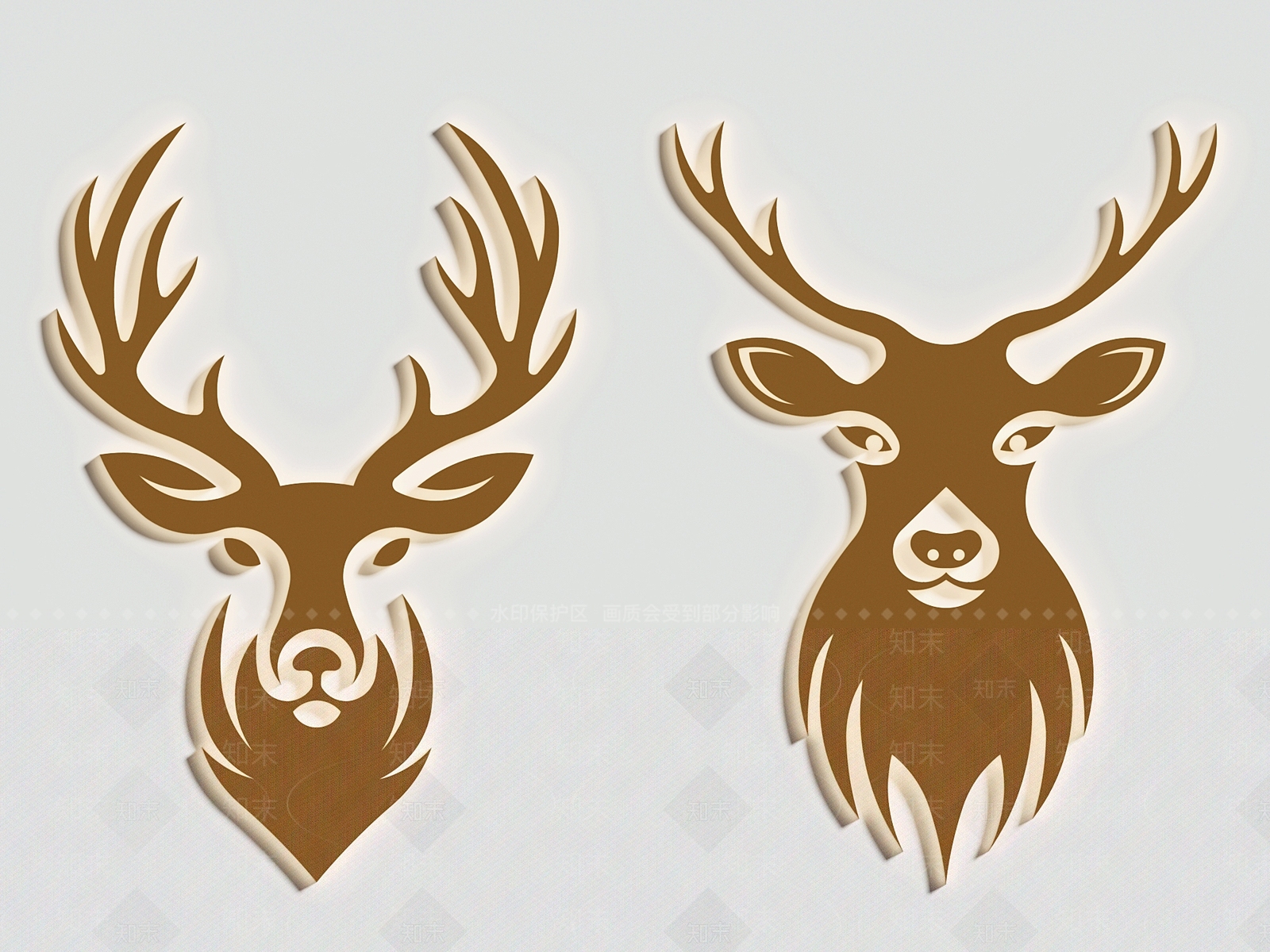 现代鹿头墙饰3D模型下载【ID:1156720921】