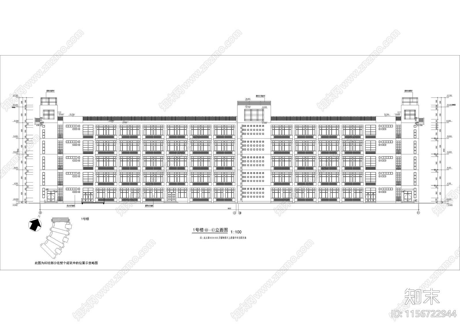 某学院教学楼cad施工图下载【ID:1156722944】