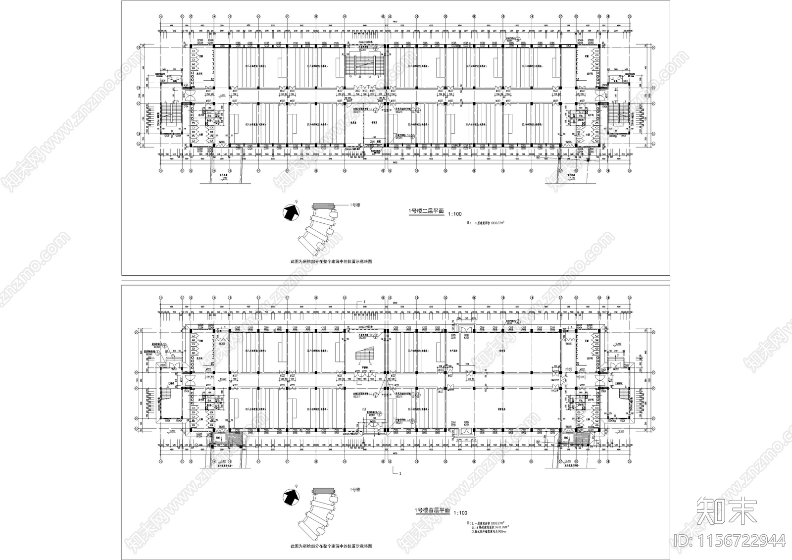 某学院教学楼cad施工图下载【ID:1156722944】