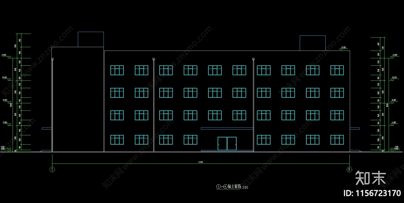 18班4层教学楼带总图方案图施工图下载【ID:1156723170】