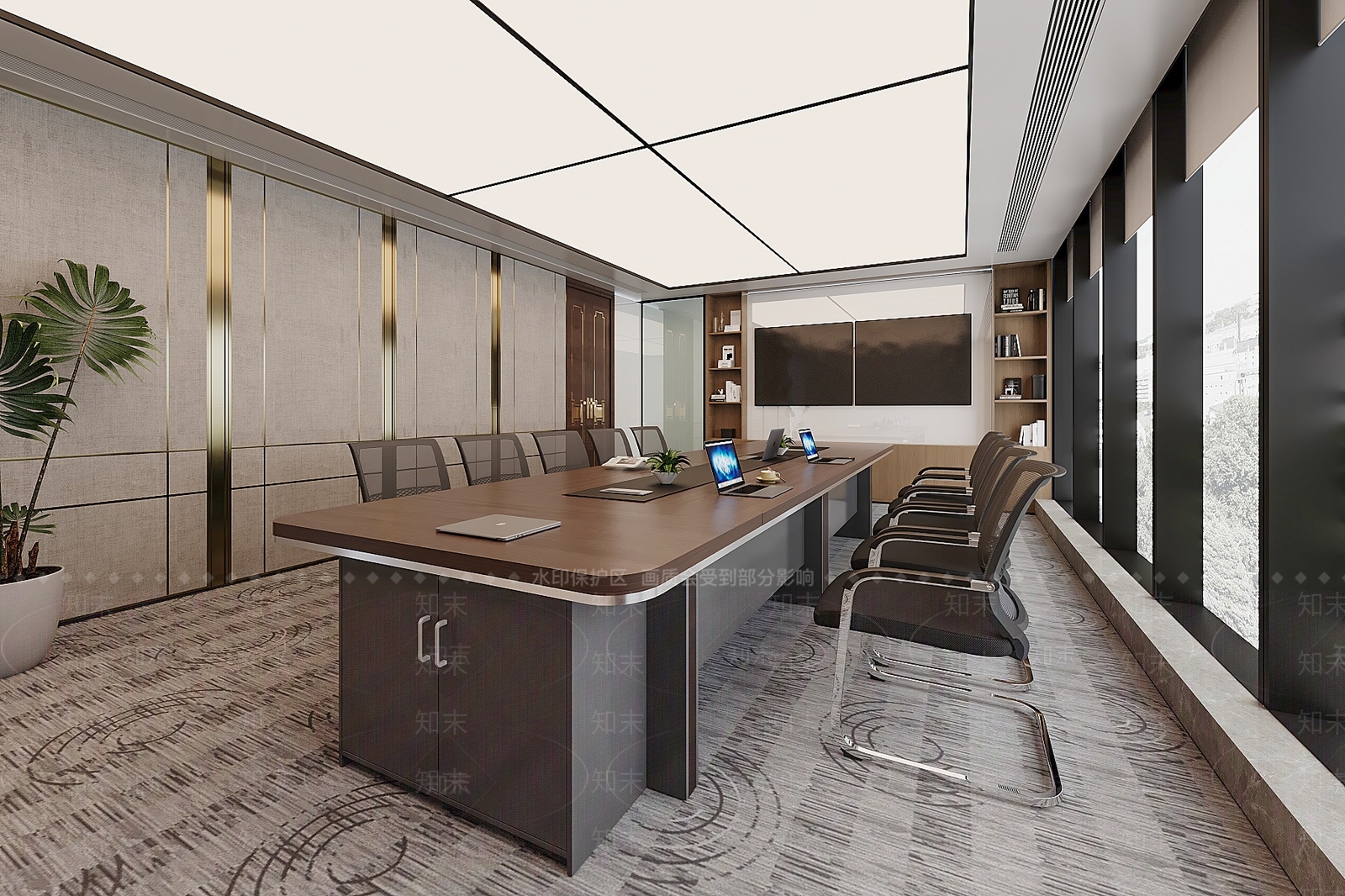 现代会议桌椅组合3D模型下载【ID:1156724505】