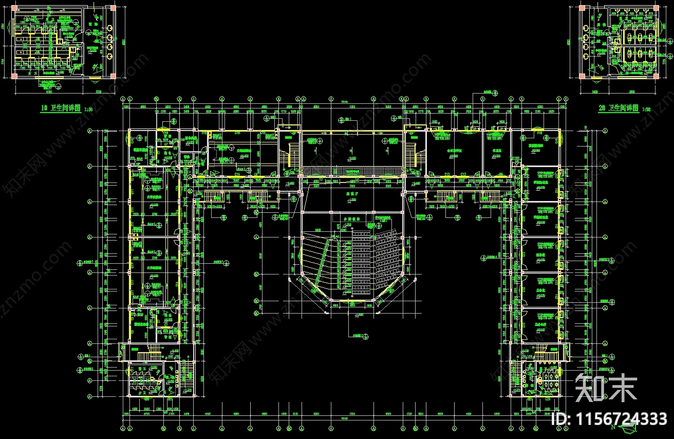 学校综合楼图纸cad施工图下载【ID:1156724333】