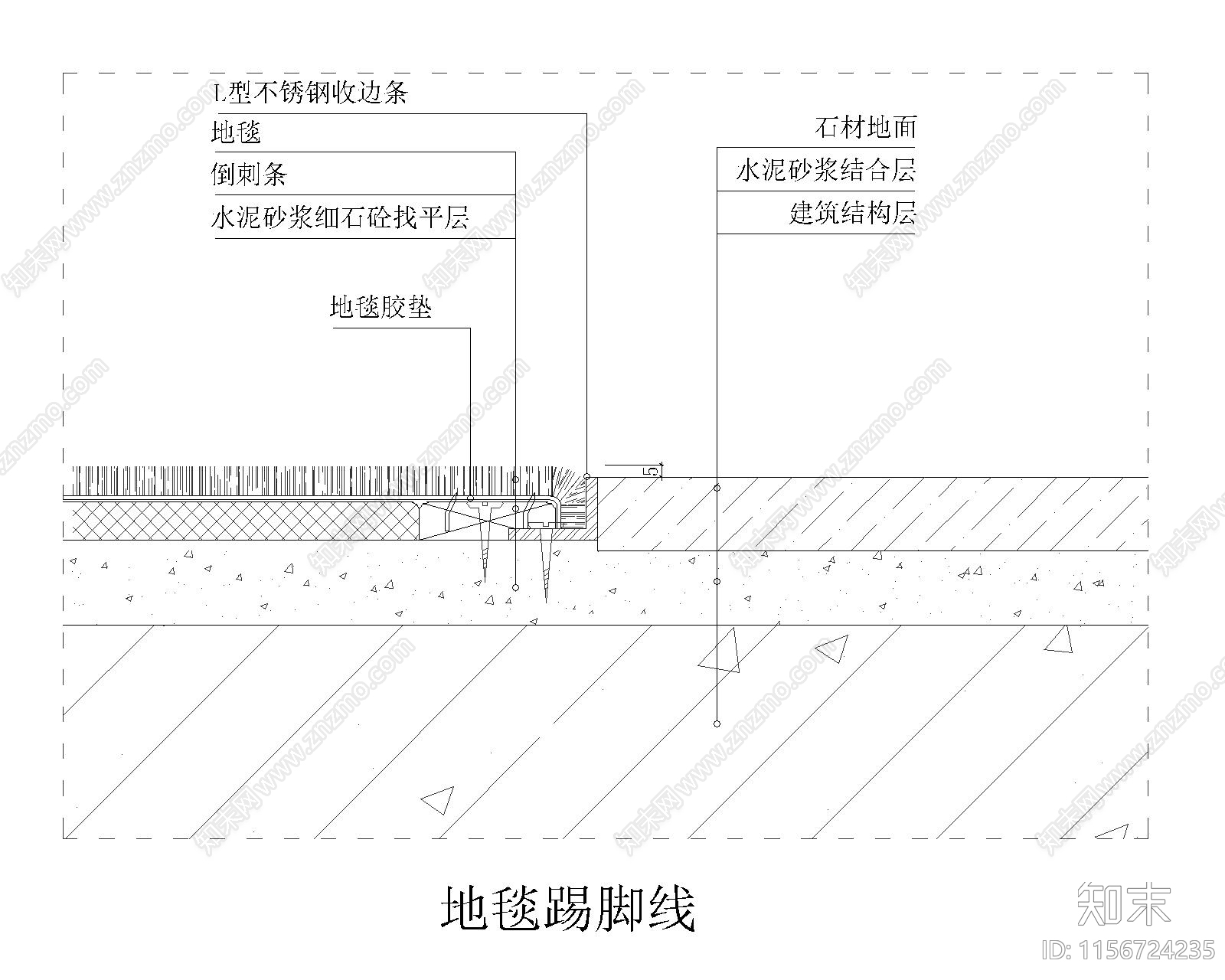 地毯踢脚线大样图施工图下载【ID:1156724235】