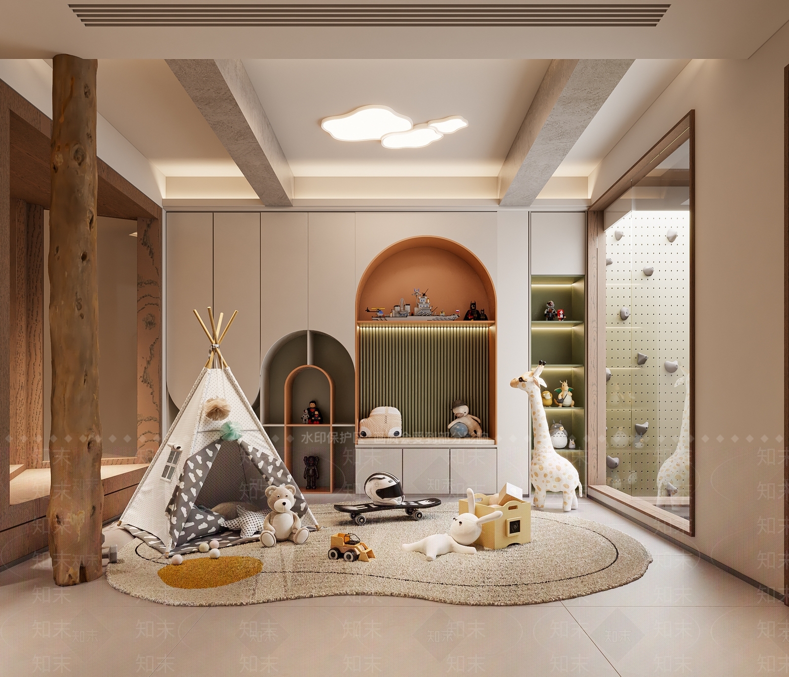 现代中古风儿童娱乐区3D模型下载【ID:1156728029】
