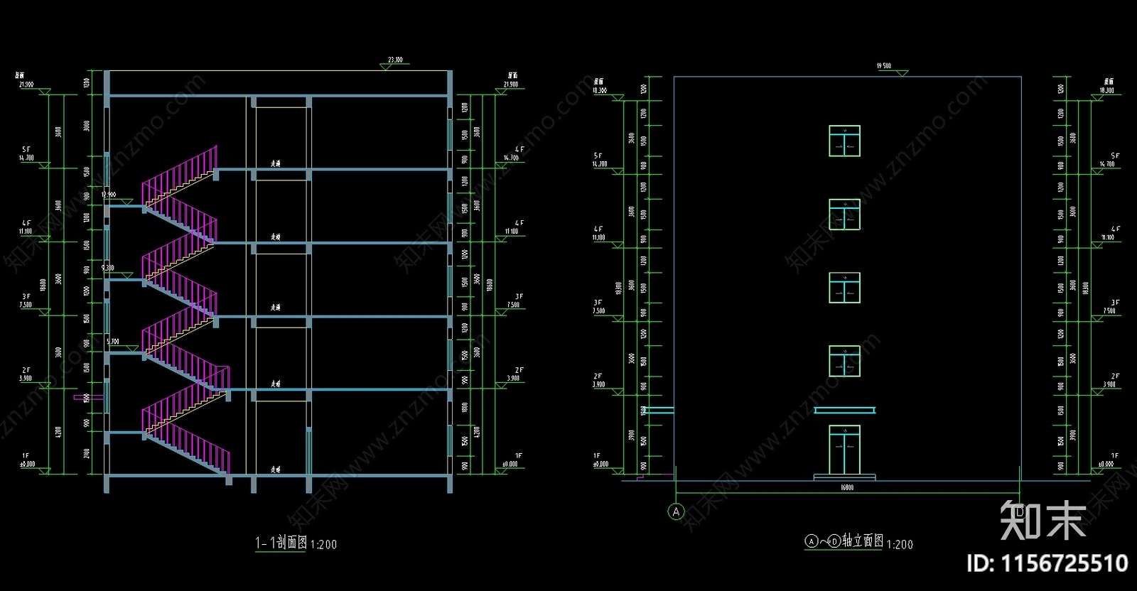 教学楼建筑设计图总图cad施工图下载【ID:1156725510】