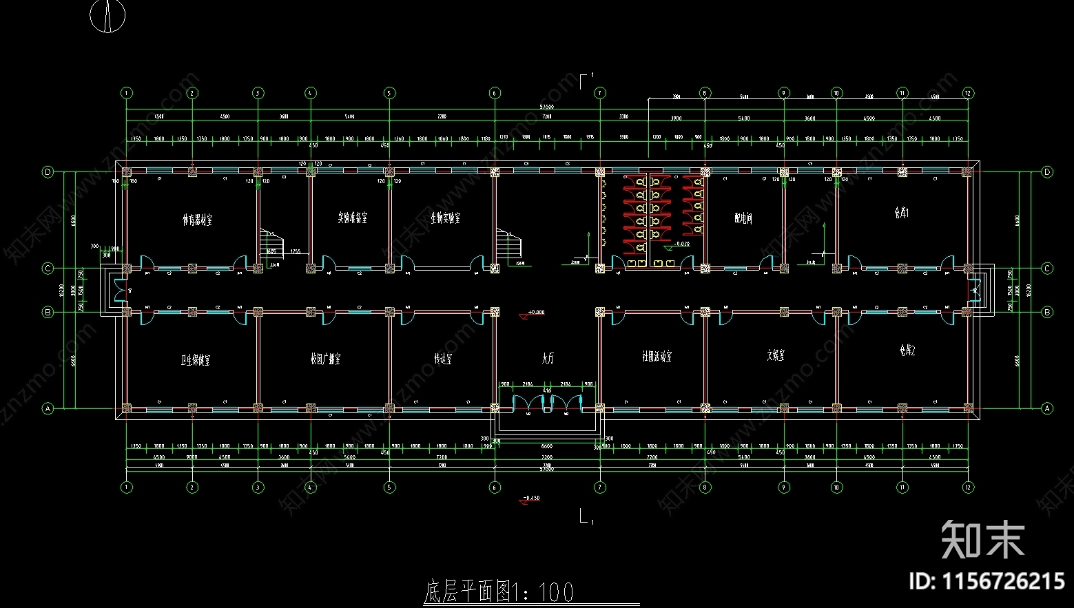 教学楼4700平米图cad施工图下载【ID:1156726215】