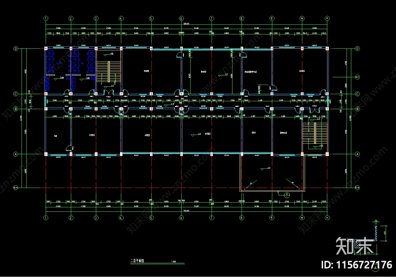学校辅助教学楼图纸cad施工图下载【ID:1156727176】