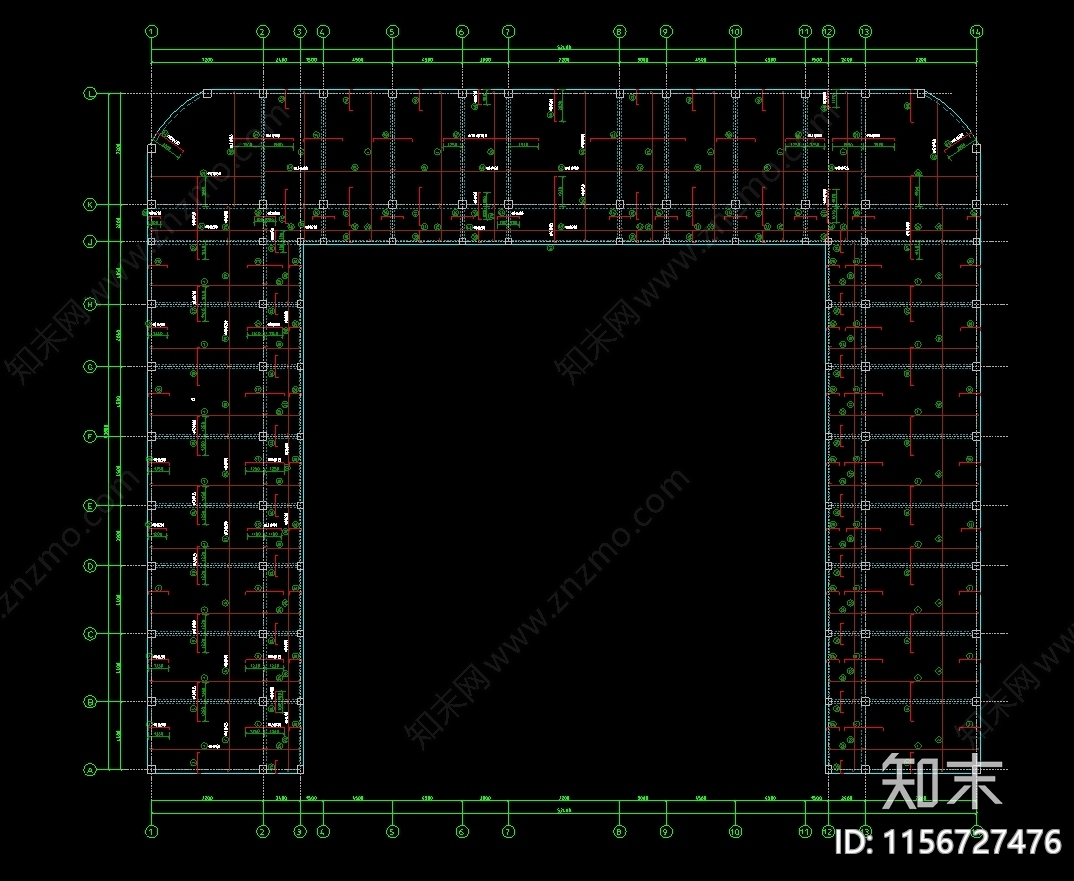 中学学校教学楼图cad施工图下载【ID:1156727476】