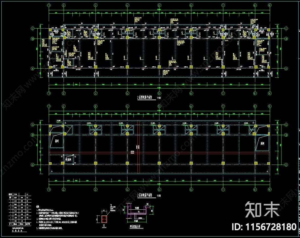 教学楼结构图cad施工图下载【ID:1156728180】