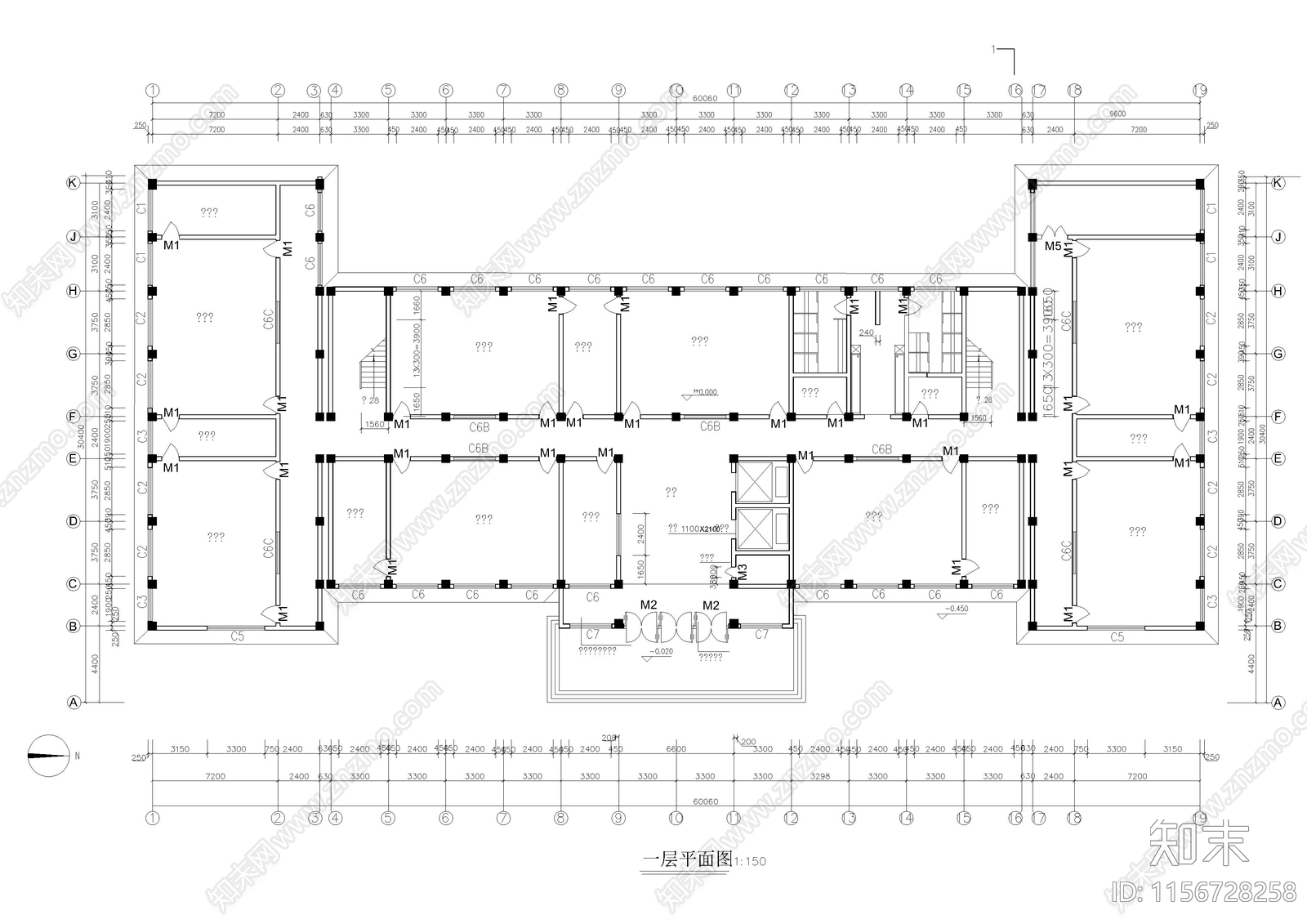 大学实验楼建筑11300平米图cad施工图下载【ID:1156728258】