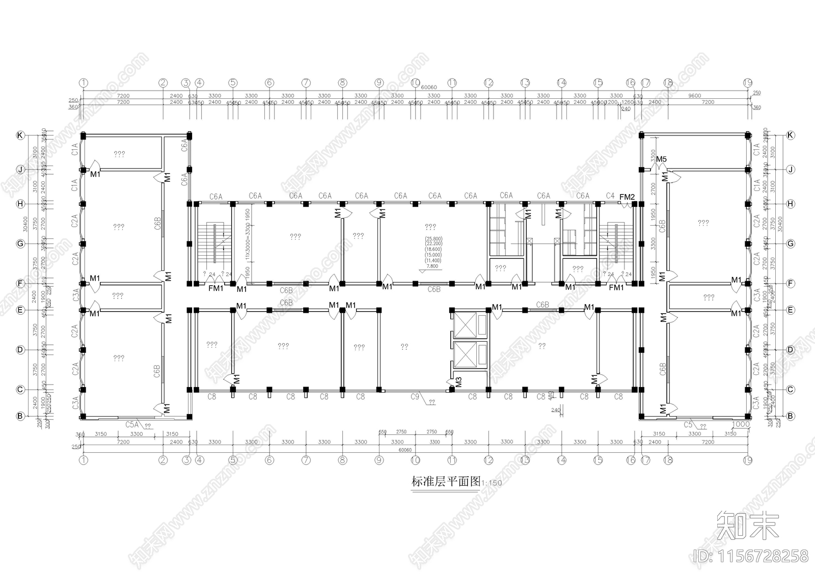 大学实验楼建筑11300平米图cad施工图下载【ID:1156728258】