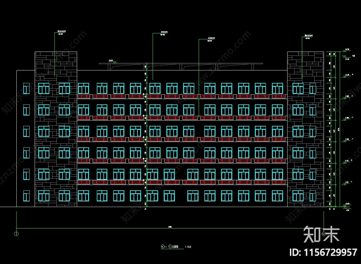 学校教学楼建筑图cad施工图下载【ID:1156729957】