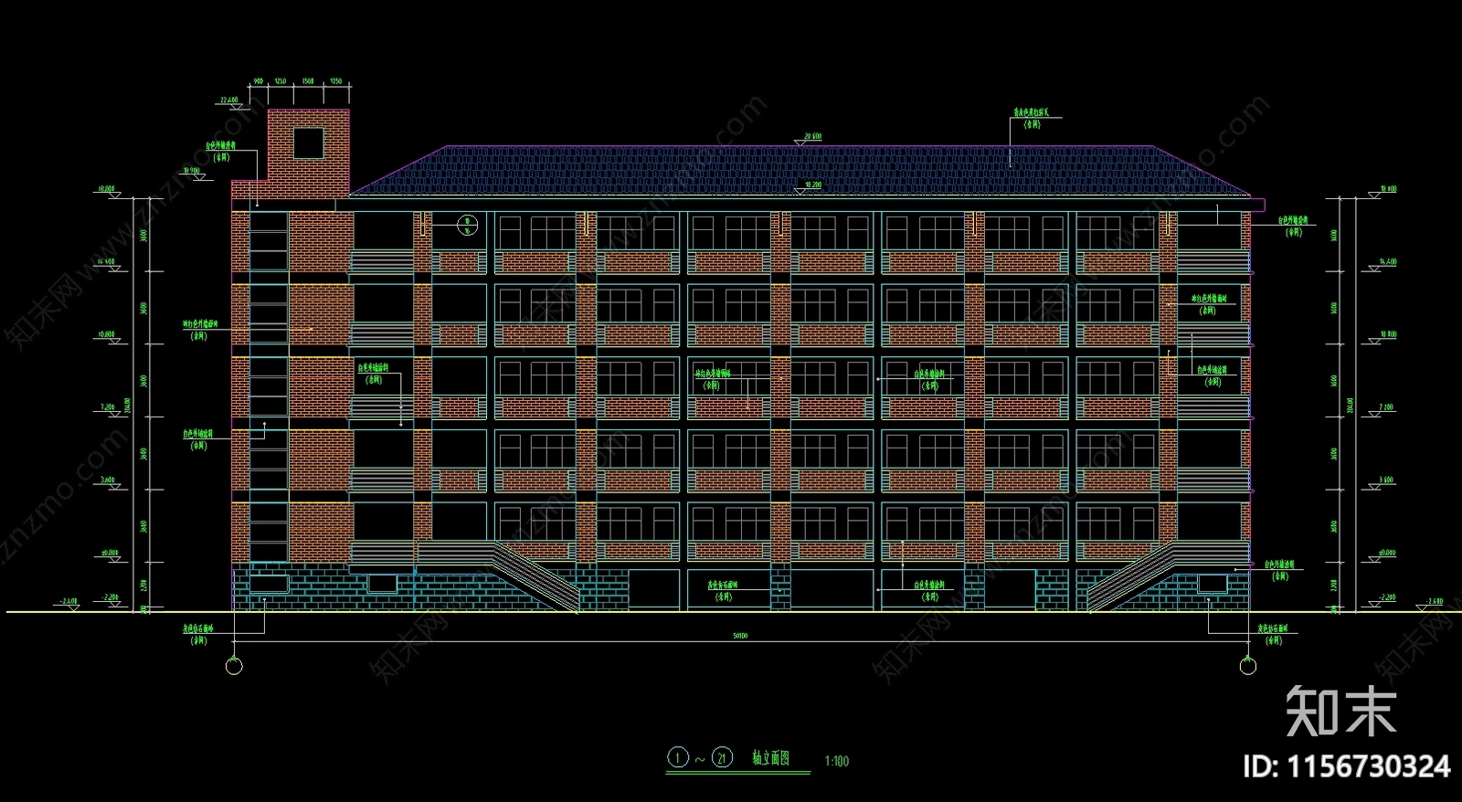 学校教学楼图纸cad施工图下载【ID:1156730324】