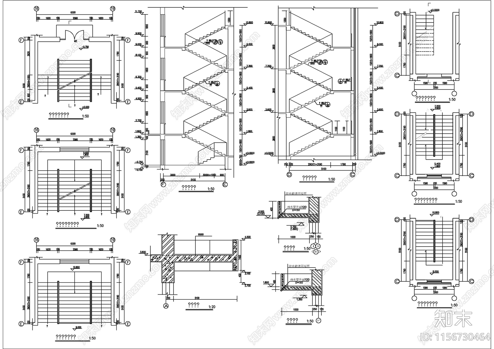 某中学教学楼建筑图cad施工图下载【ID:1156730464】