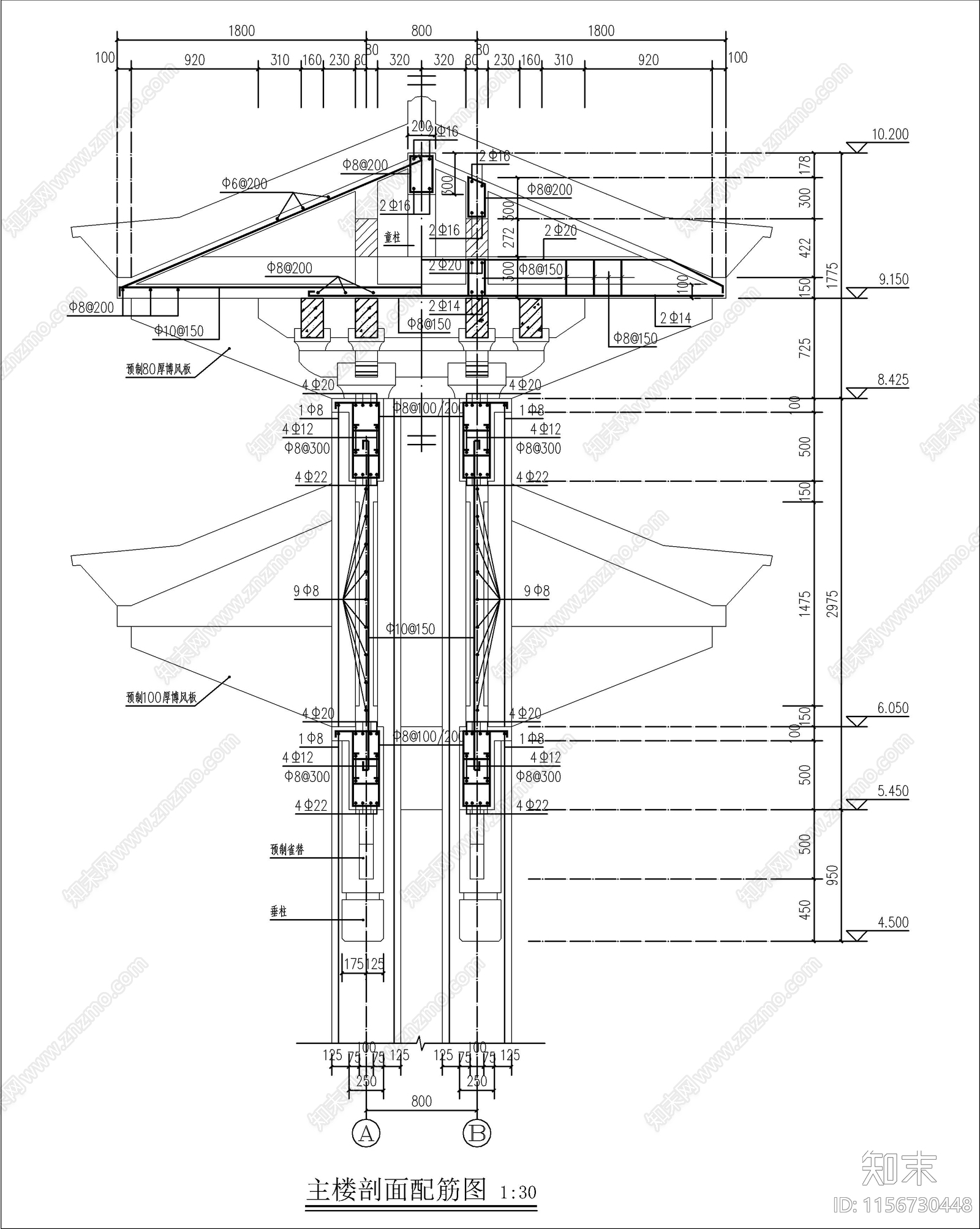 中式古建牌坊建筑设计cad施工图下载【ID:1156730448】