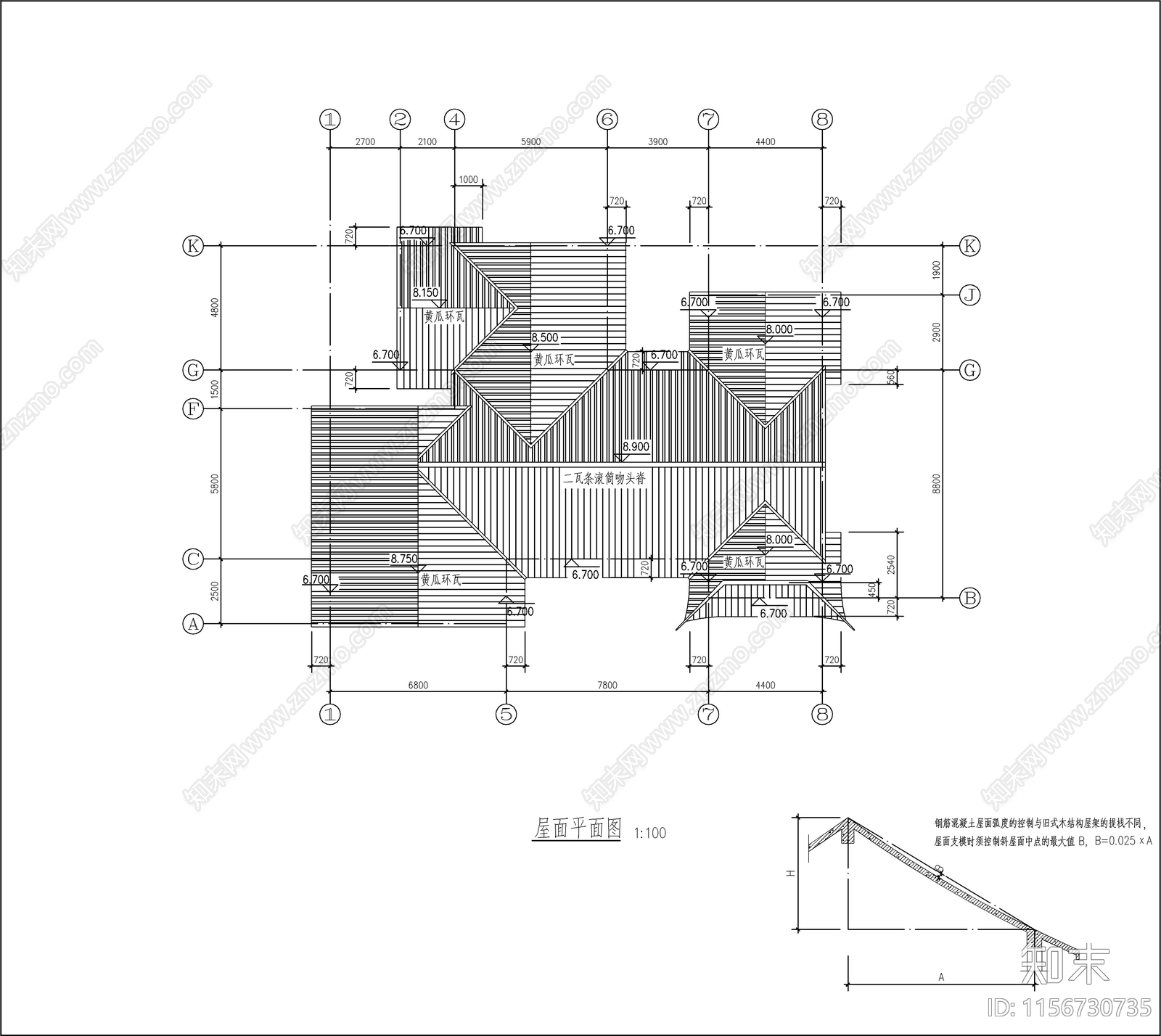 新中式苏式江南二层别墅建筑结构cad施工图下载【ID:1156730735】