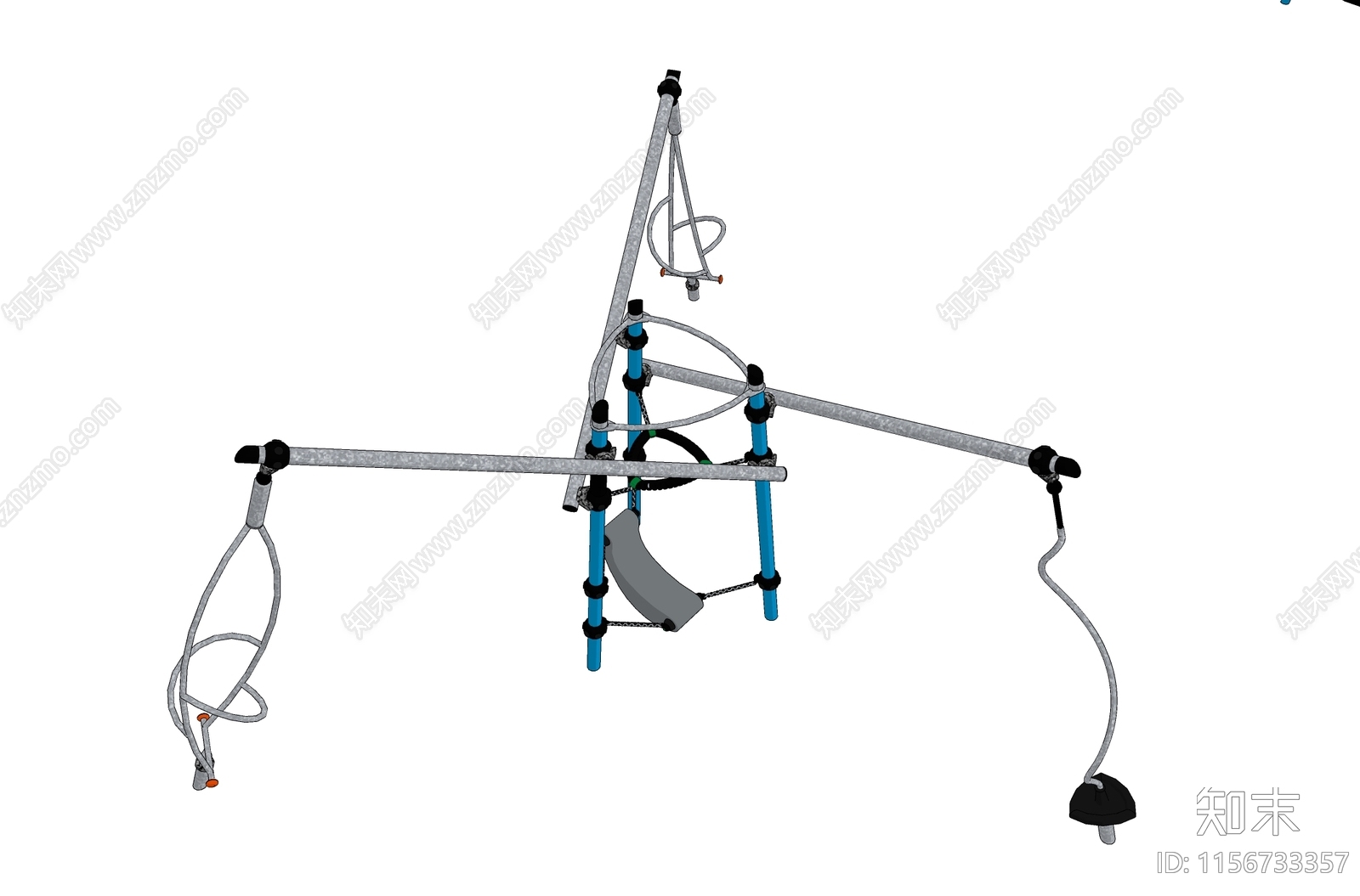 儿童3人悬吊设施SU模型下载【ID:1156733357】