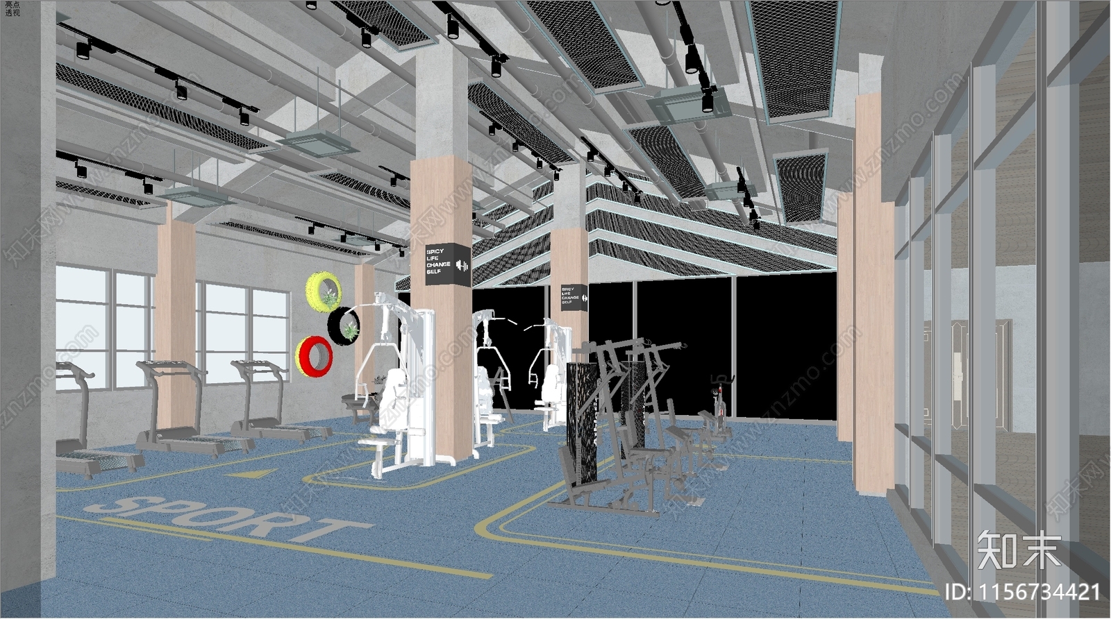 现代健身房SU模型下载【ID:1156734421】