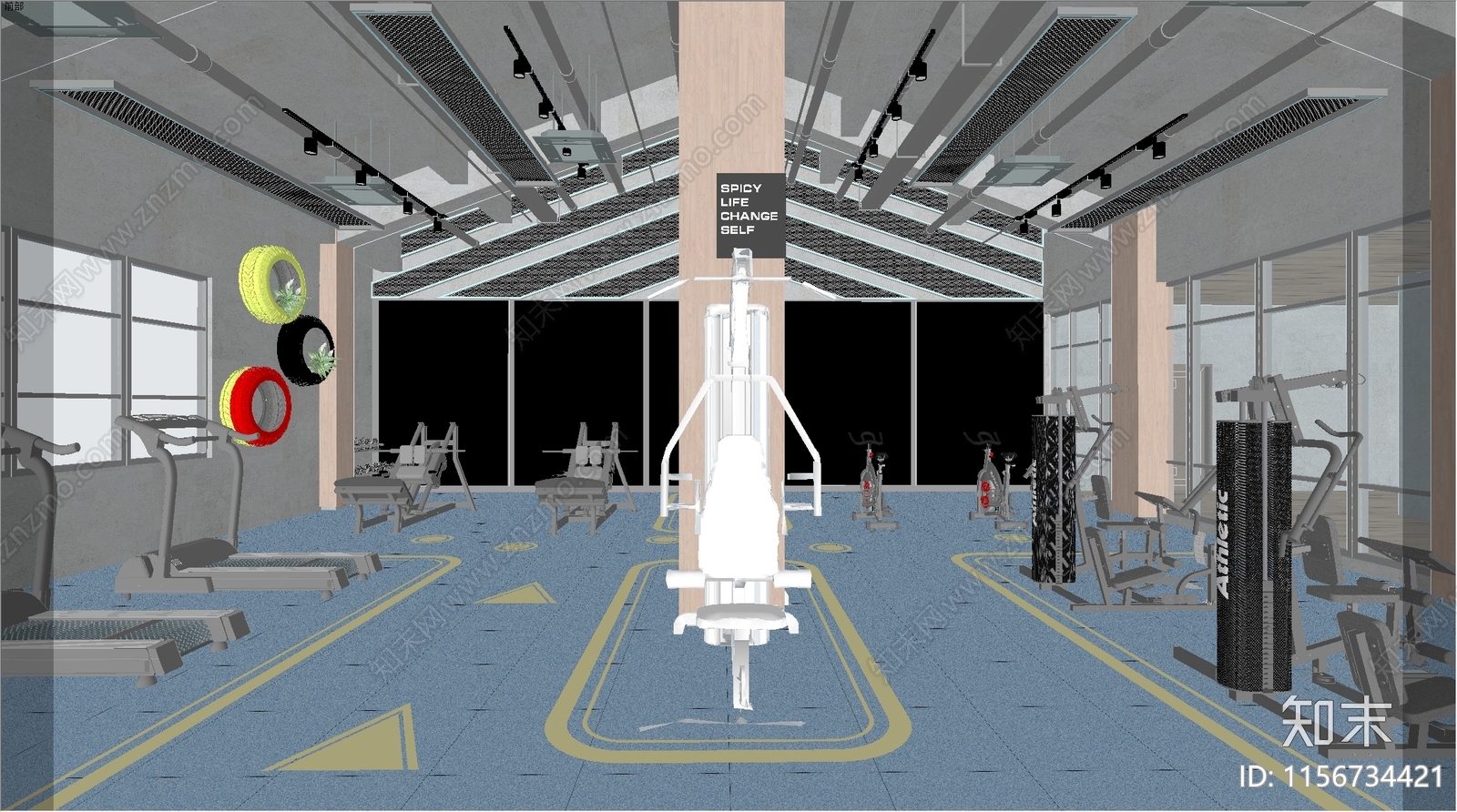 现代健身房SU模型下载【ID:1156734421】