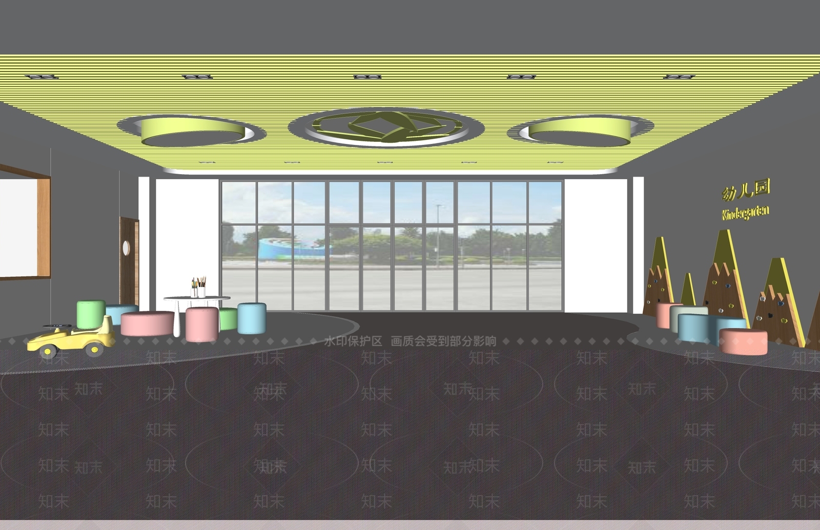 现代幼儿园大厅SU模型下载【ID:1156735989】