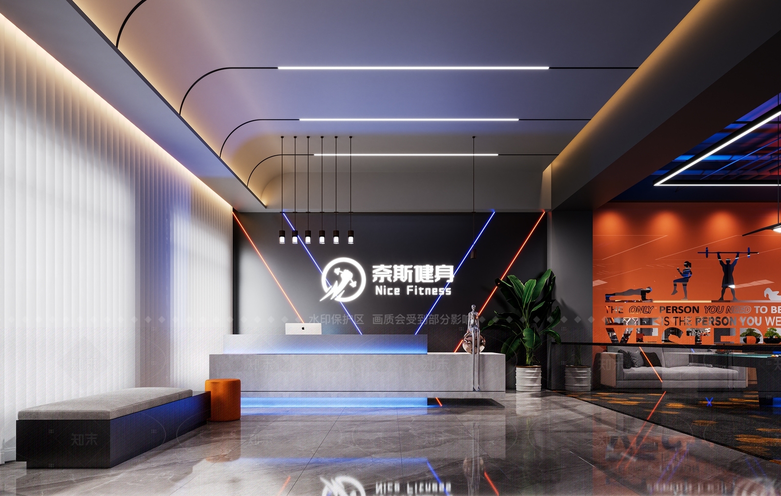 工业风健身房3D模型下载【ID:1214368541】