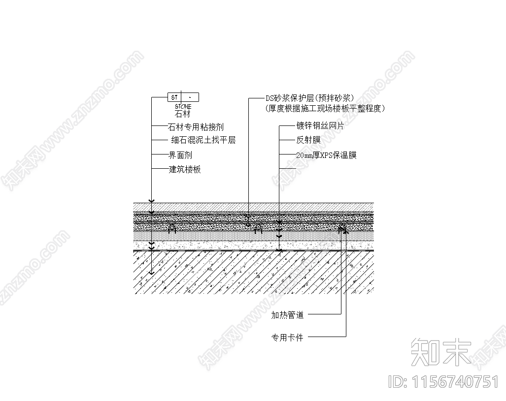 地暖大样图cad施工图下载【ID:1156740751】