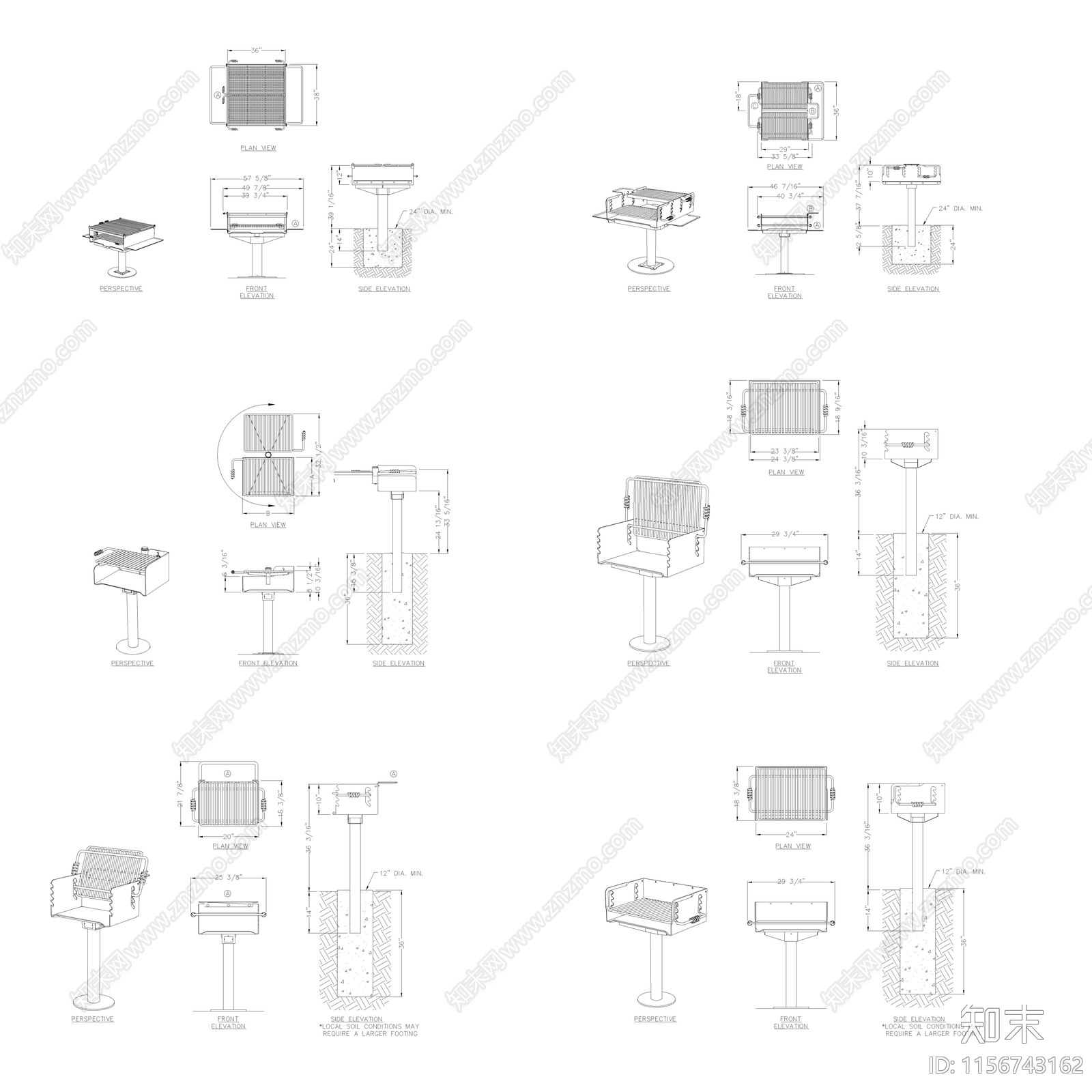 木炭烤架图纸cad施工图下载【ID:1156743162】