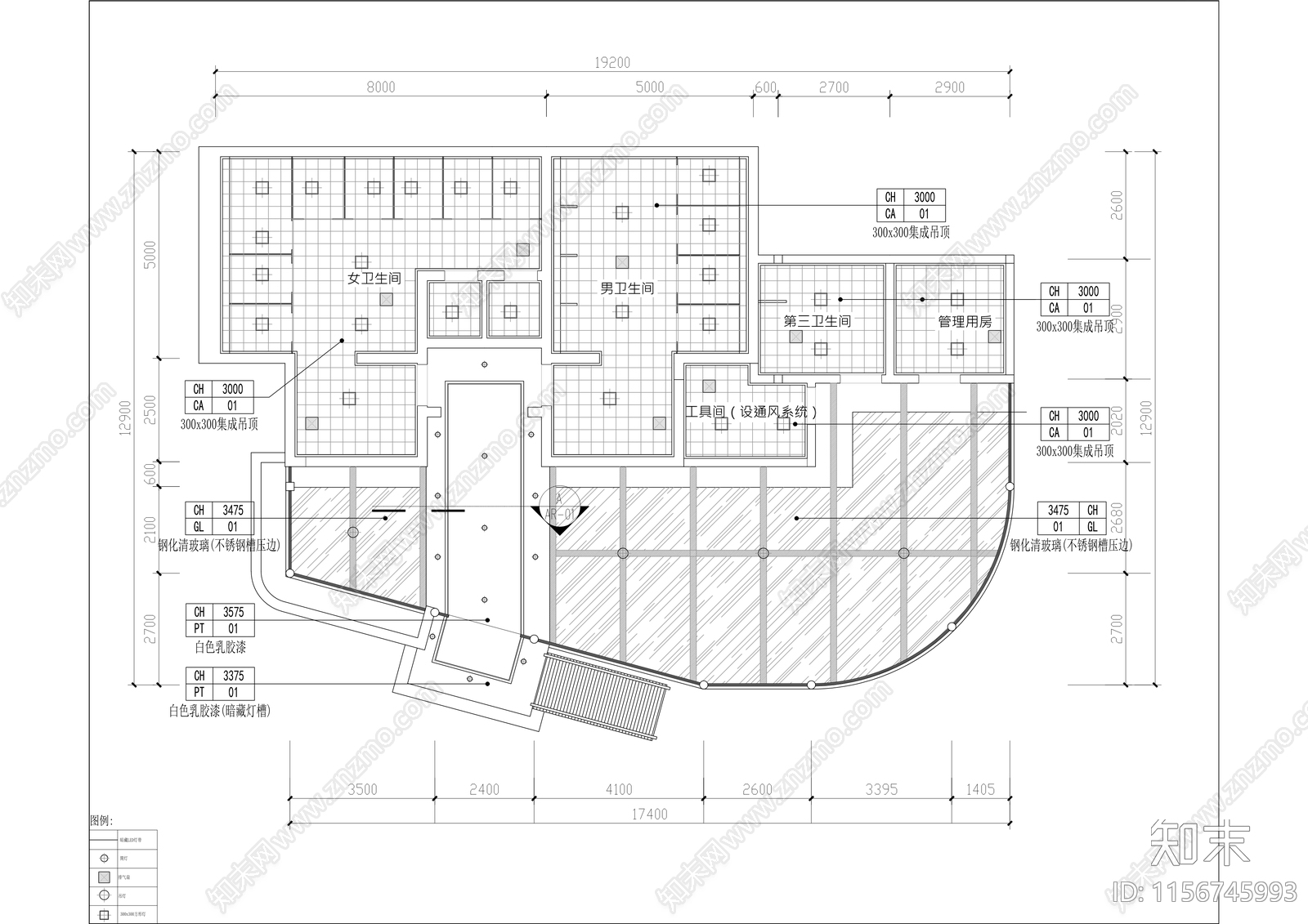 旅游景区游客中心及公厕装修cad施工图下载【ID:1156745993】