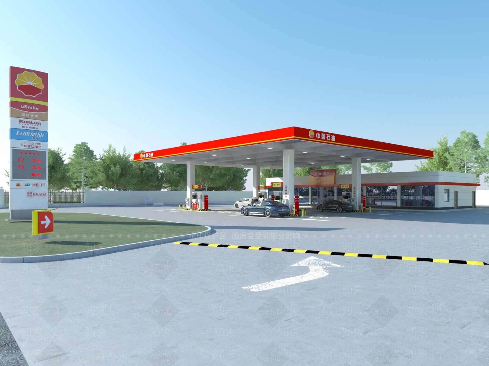 现代加油站3D模型下载【ID:1156748103】