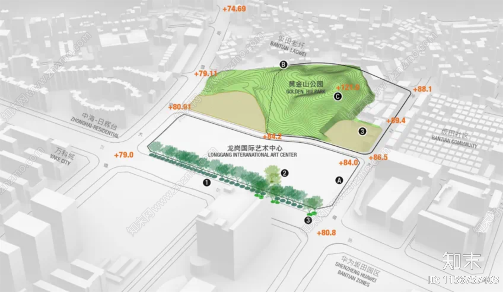 深圳龙岗国际艺术中心cad施工图下载【ID:1156757403】