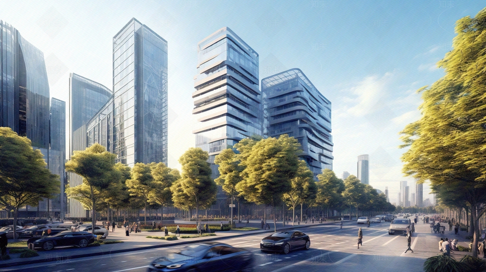 城市街道外景贴图下载【ID:1156757819】