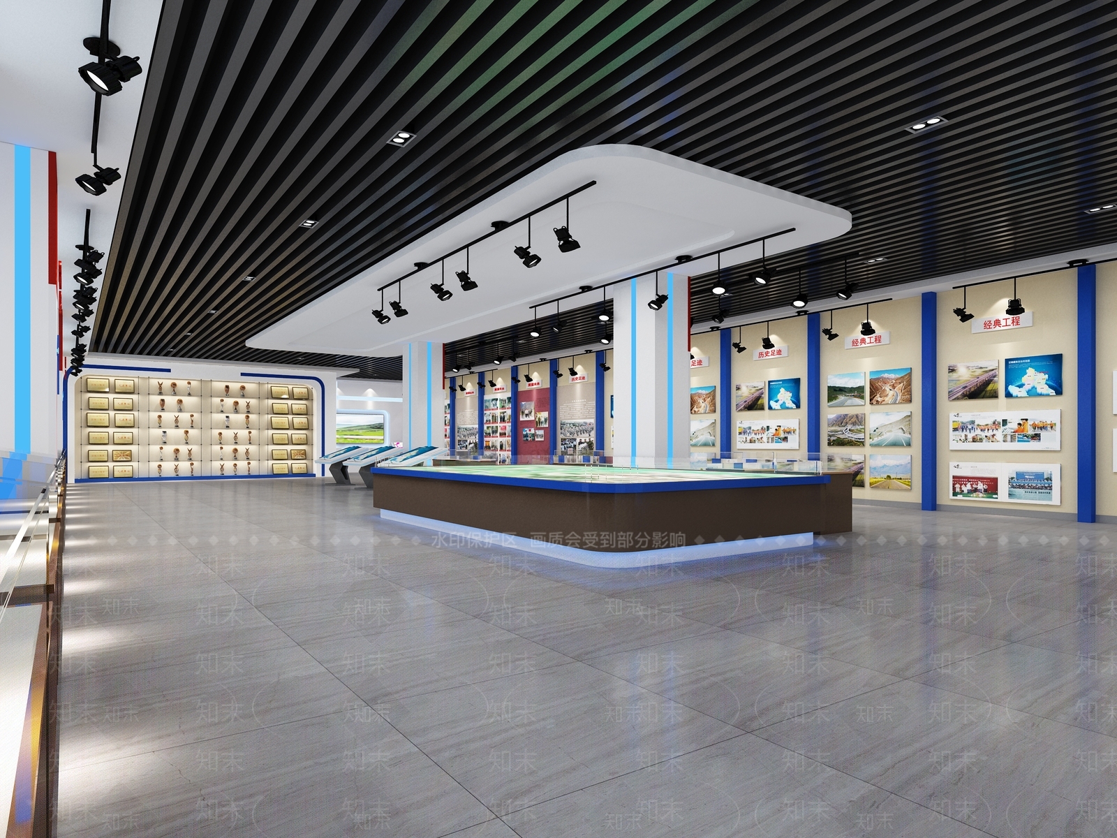 现代荣誉展厅3D模型下载【ID:1156760267】